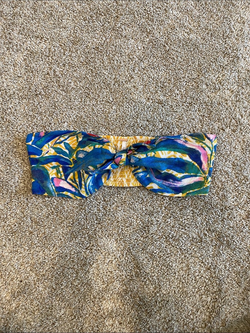 Free People Strapless Smocked Bandeau Tie Top